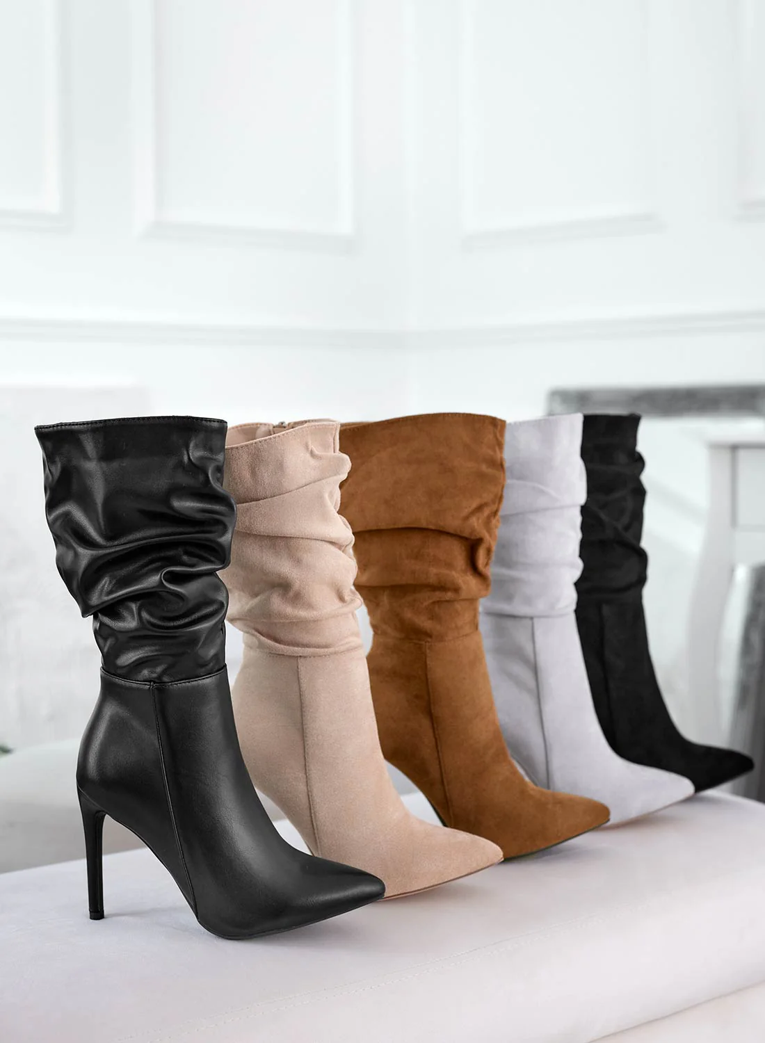 SELENIS - Stivaletti Alexoo camel scamosciati con tacco alto a spillo - Image 6